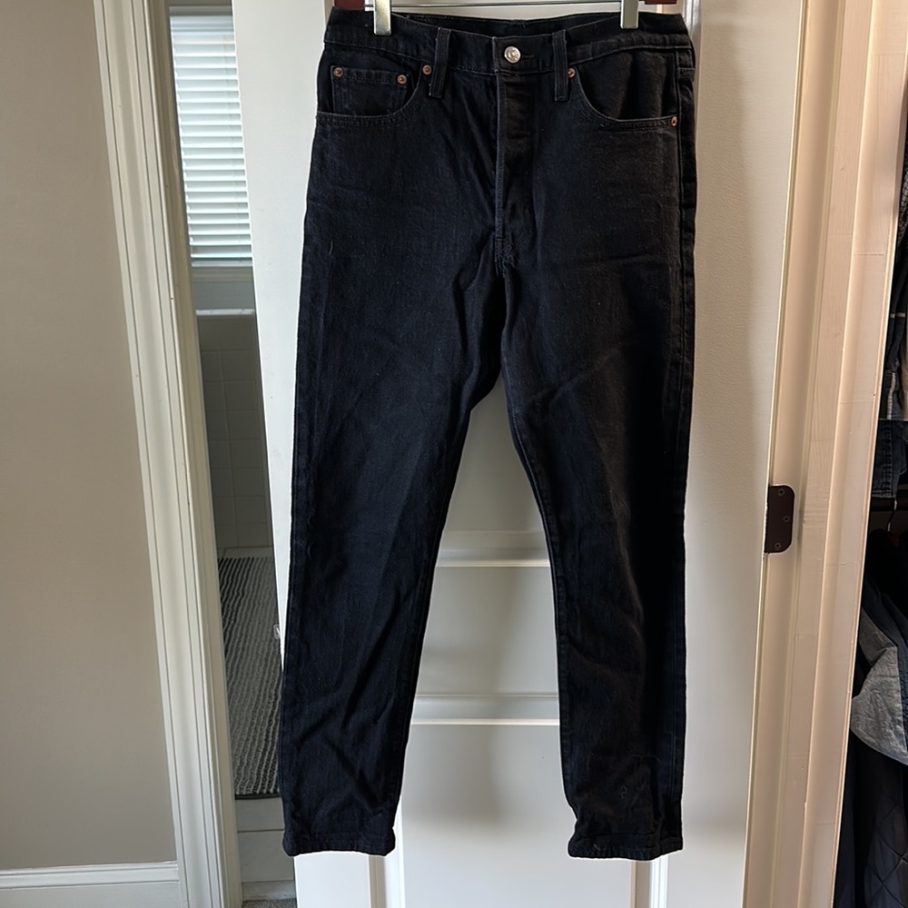 Levi's 501s High-Rise Straight Jeans black W29 L30 - Picture 2 of 6